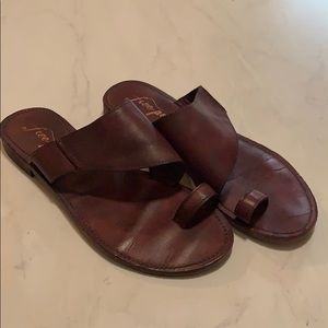 Free People Sant Antoni Slide in Burgundy